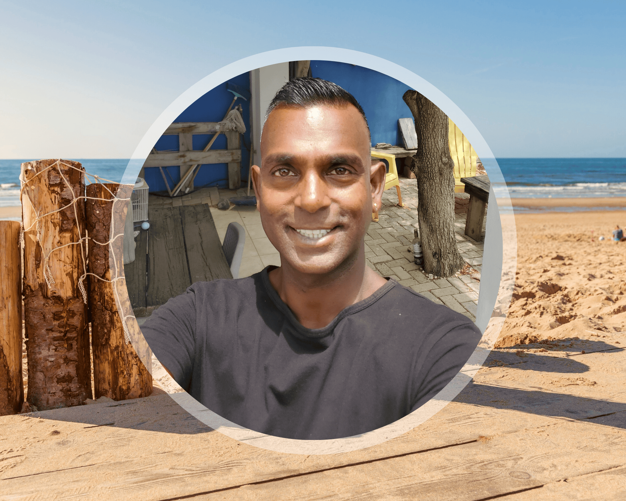 Hemant website Hemant Crum, Healthz, ervaren teamlid, zorgprofessionals, mogelijkheden in de zorg, stralende lach.