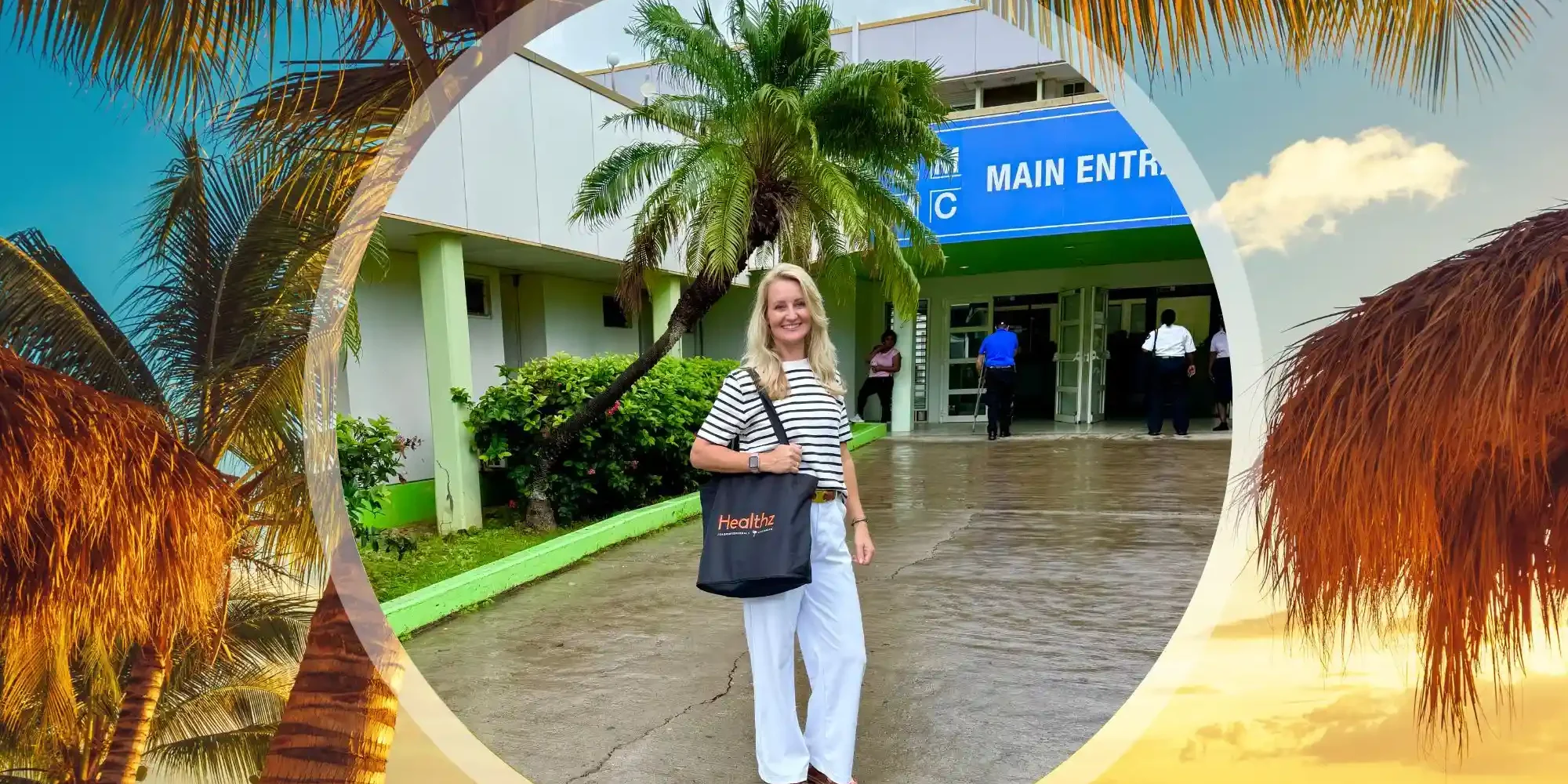 Marjolijn Vlaar voor het Sint Maarten Medical Center ter illustratie van het interview dat zij gaf aan Clique Zorg.