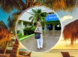 Marjolijn Vlaar bij het ziekenhuis op Sint Maarten om de waarnemers te bezoeken
